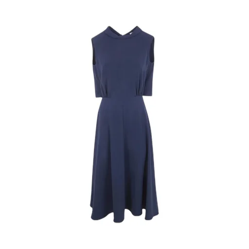 Draped-Panel Midi Dress