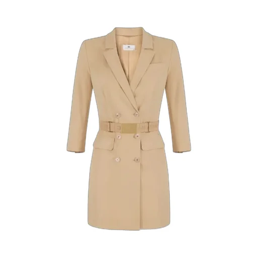Lapel Belted Mini Dress