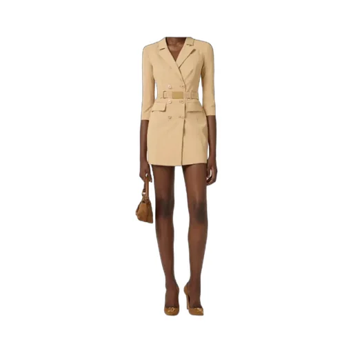 Lapel Belted Mini Dress
