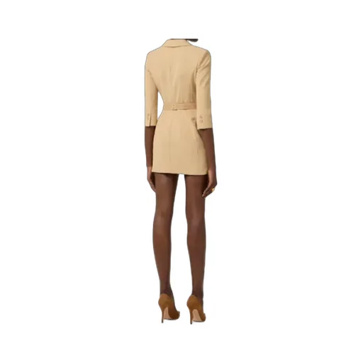 Lapel Belted Mini Dress