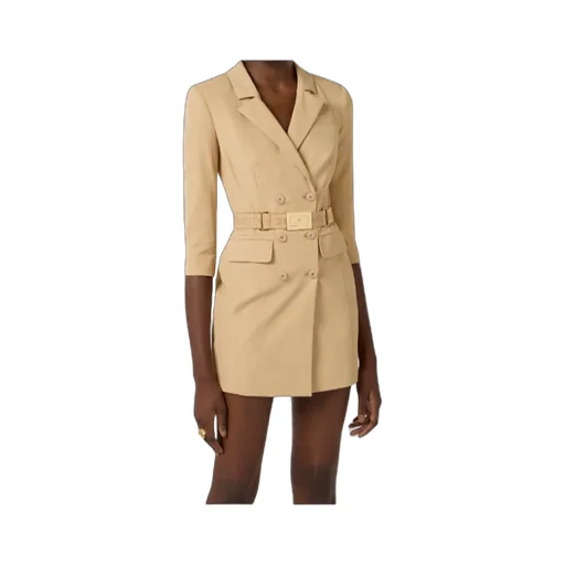 Lapel Belted Mini Dress