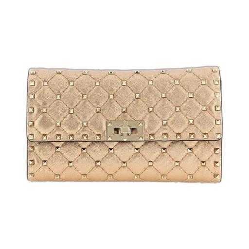 Rockstud Spike Quilted Clutch Bag