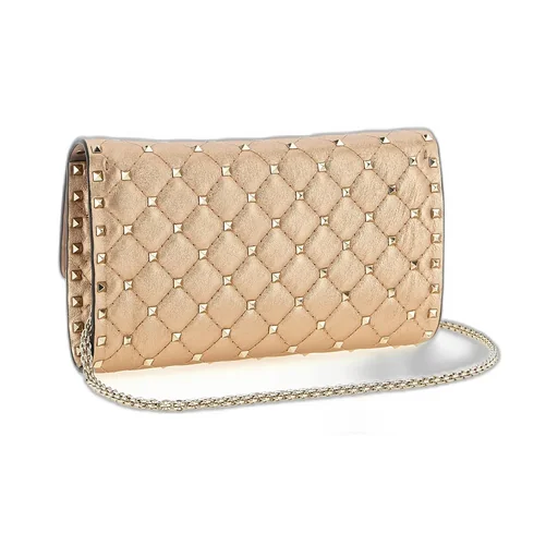 Rockstud Spike Quilted Clutch Bag