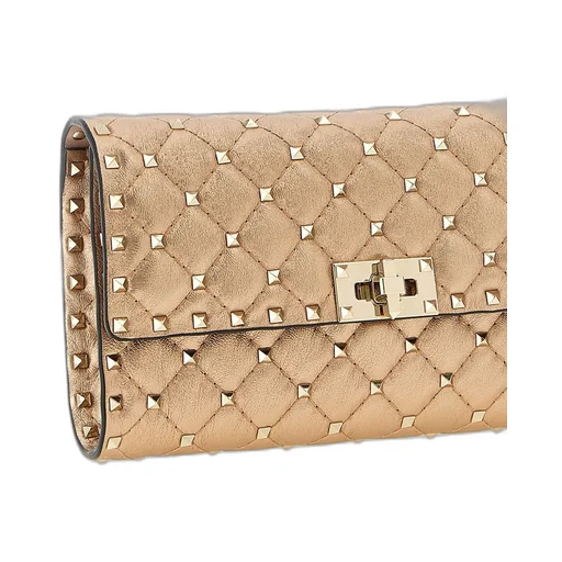 Rockstud Spike Quilted Clutch Bag