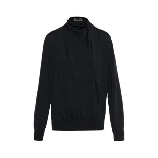 Jil Sander Draped-Neck Knitted Sweater