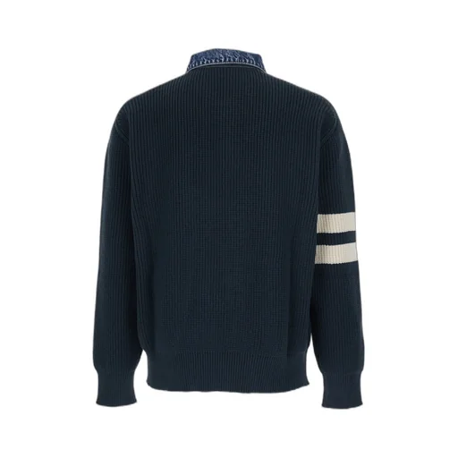 Dsquared2 Striped Sleeve Ribbed-Knit Polo Shirt