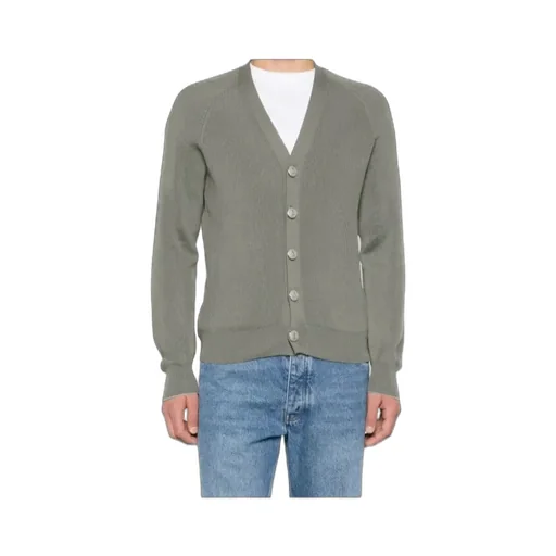 Ribbed Button Cardigan