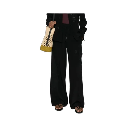 Floral-Embroidered Trousers