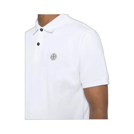 Stone Island Logo Patch Short-Sleeved Polo Shirt