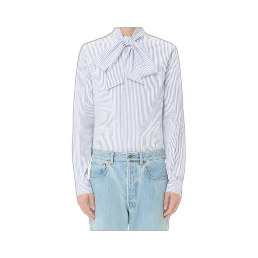 Striped-Pattern Cotton Shirt