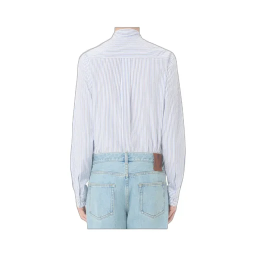 Striped-Pattern Cotton Shirt