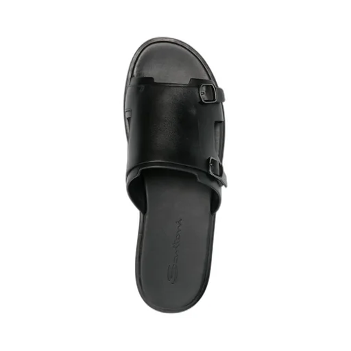 Black Buckle Sandals