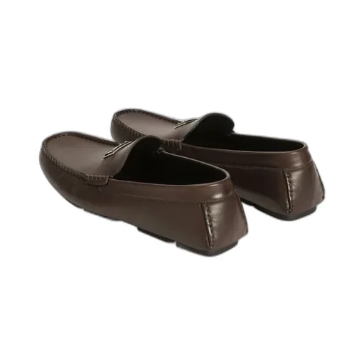 Dolce & Gabbana Logo Detail Leather Moccasins