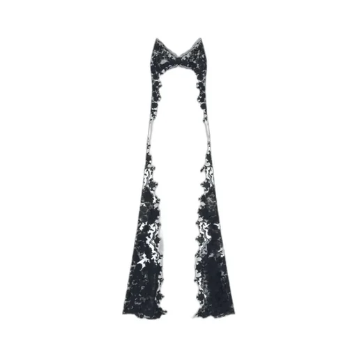 Long Lingerie-Style Dress In Pure Silk Satin With Rebrodé Lace