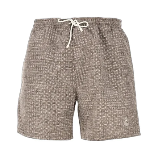 Brunello Cucinelli Allover Printed Drawstring Swim Shorts