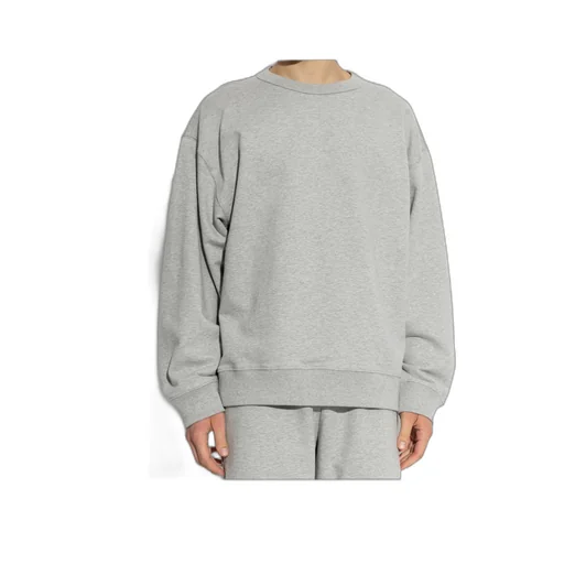 Grau Locker Geschnittener Pullover