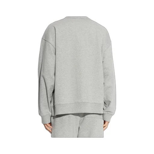Grau Locker Geschnittener Pullover