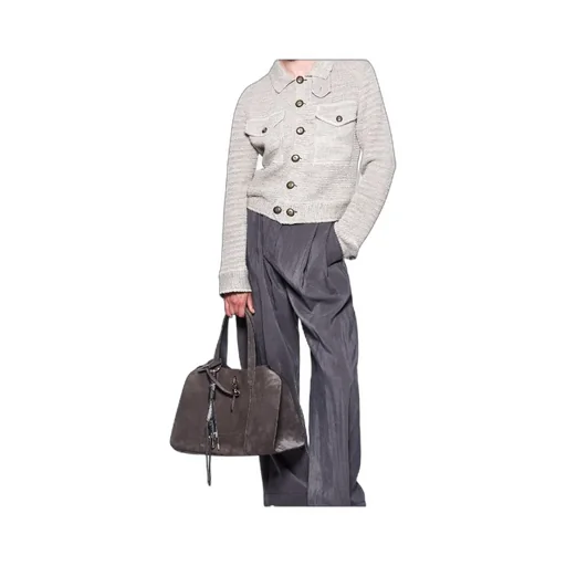 Viscose And Linen Knit Blouson