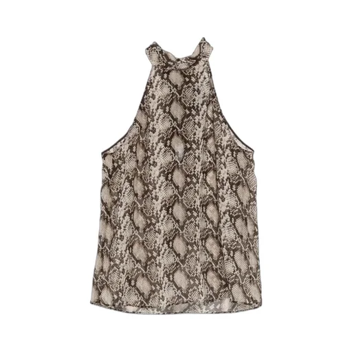 Snake-Pattern Halter-Neck Top