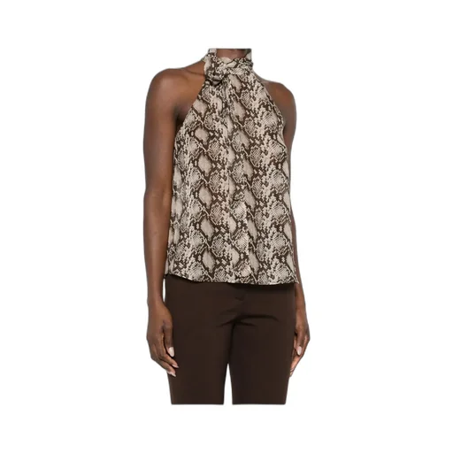 Snake-Pattern Halter-Neck Top