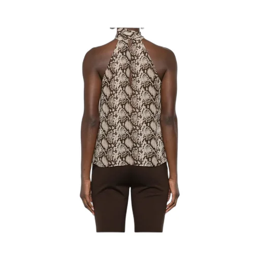 Snake-Pattern Halter-Neck Top