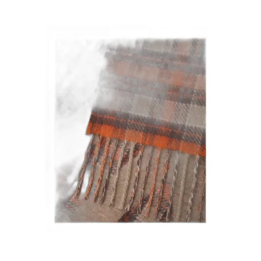 Checked Fringed Blanket