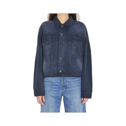 Cropped Old-Effect Denim Jacket