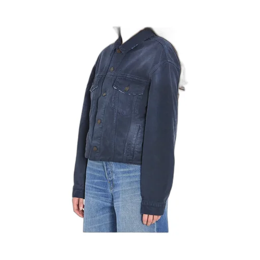 Cropped Old-Effect Denim Jacket