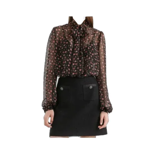 Dolce & Gabbana Small Rose-Printed Chiffon Top