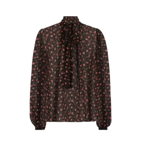 Dolce & Gabbana Small Rose-Printed Chiffon Top