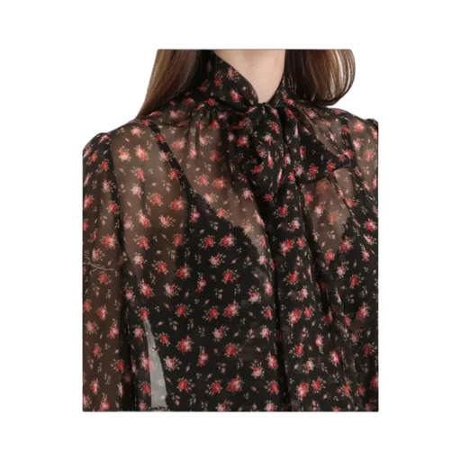 Dolce & Gabbana Small Rose-Printed Chiffon Top
