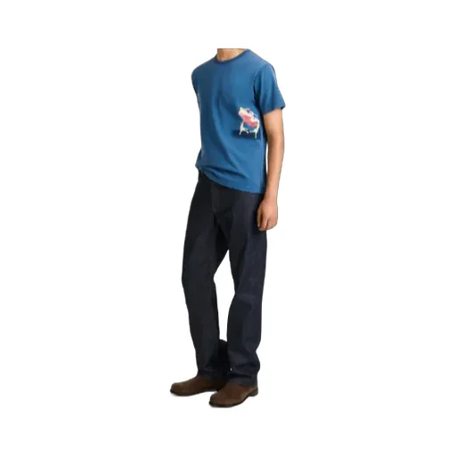 Peeking Frog Tshirt In Mid Blue