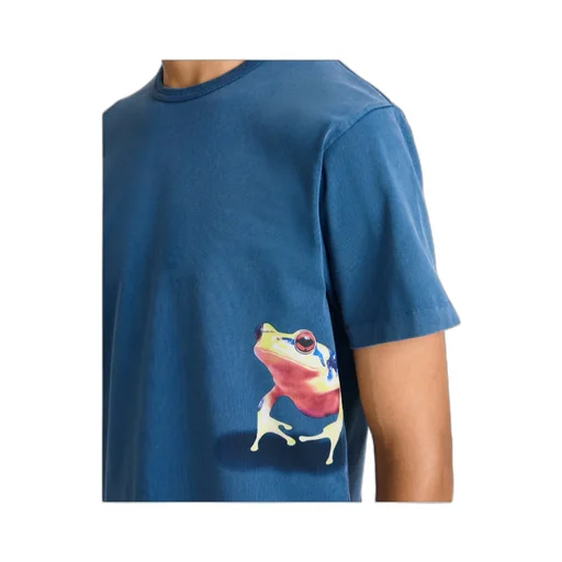 Peeking Frog Tshirt In Mid Blue