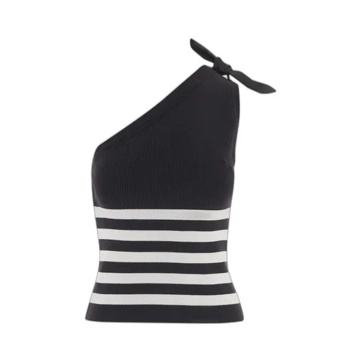 Patou Striped-Pattern Ribbed Top