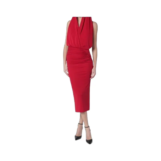 Red Annie Hooded Midi Dress