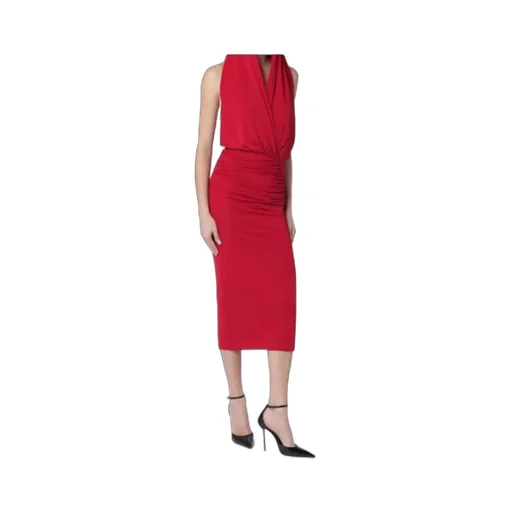 Red Annie Hooded Midi Dress