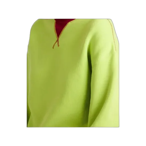 Contrast Collar Sweatshirt In Lime & Red