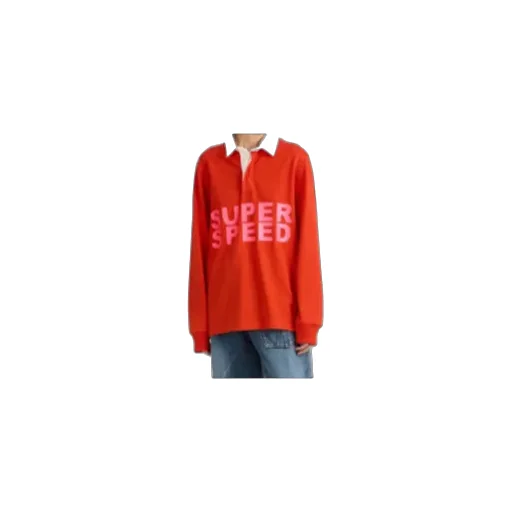 Rugby Polo Top In Bright Red Super Speed