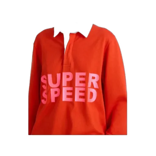 Rugby Polo Top In Bright Red Super Speed