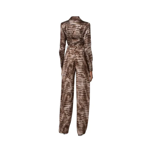 Alligator-Print Buttoned Trousers