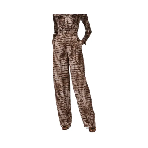 Alligator-Print Buttoned Trousers