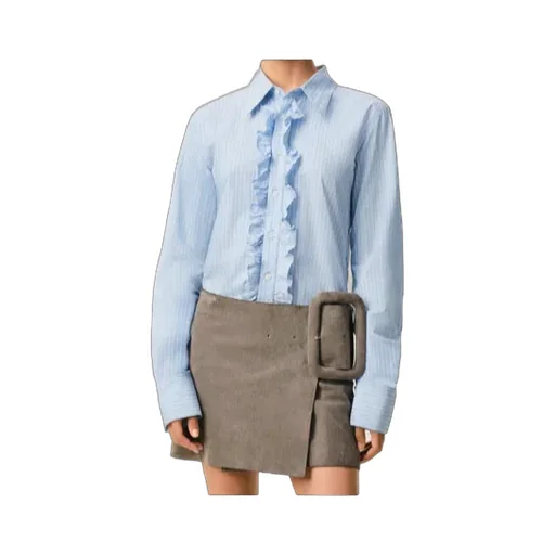 Ami Striped Ruffled Shirt