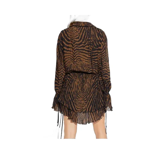 Blumarine V-Neck Drawstring Waist Layered Mini Dress