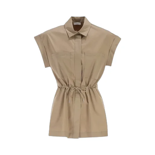 Peserico Drawstring Waist Sateen Shirt