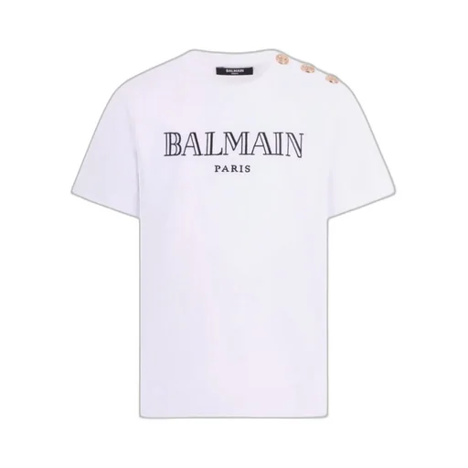 Balmain Kids Logo Embroidered Buttoned T-Shirt