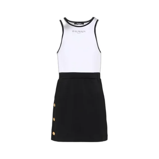 Button-Embellished Dress