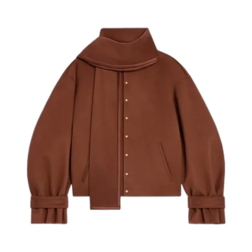 Scarf Jacket In Wool Cloth