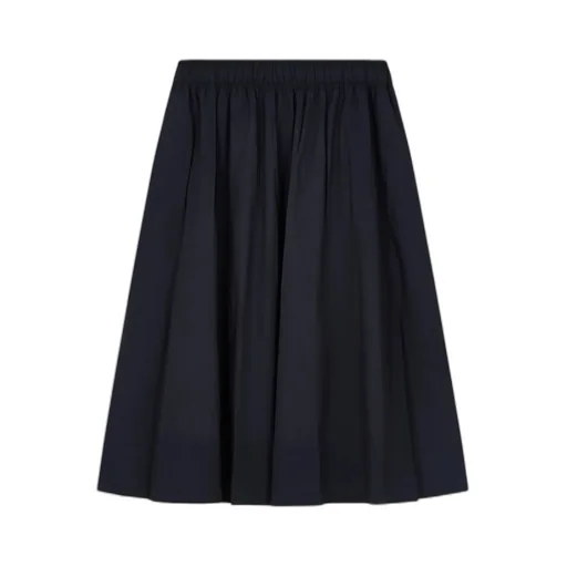 Elastic Waist Midi Skirt