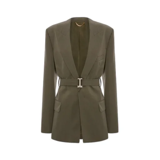 Belted Tailored Jacket In Sage Melange