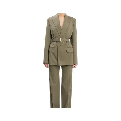 Belted Tailored Jacket In Sage Melange